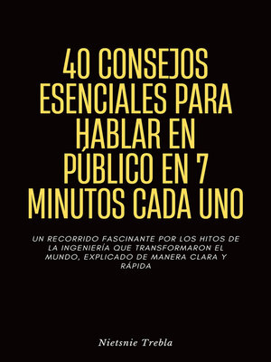 cover image of 40 Consejos Esenciales para Hablar en Público en 7 Minutos Cada Uno